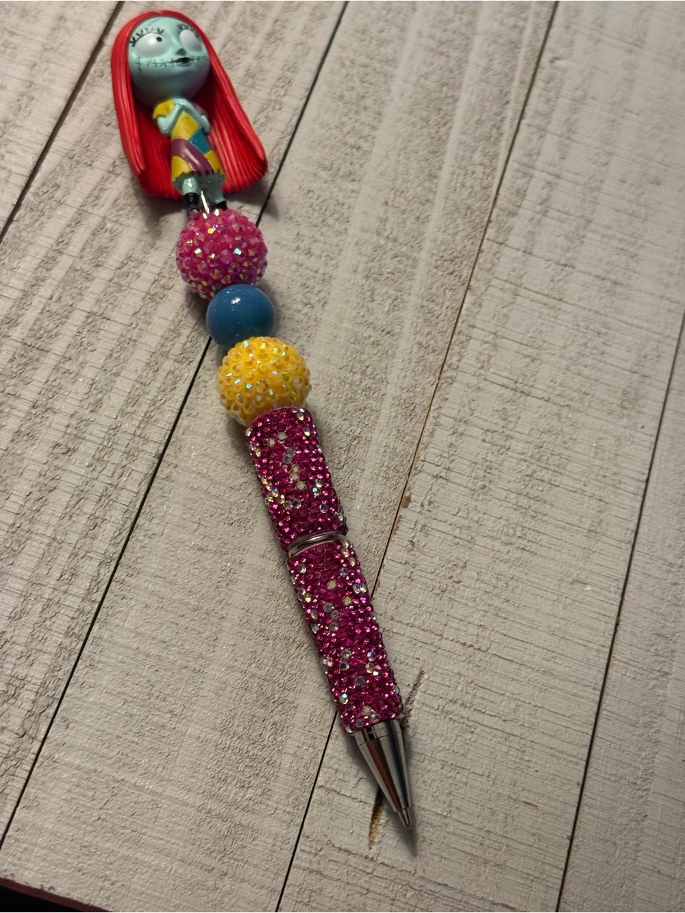 Pink Crystal Beaded  Charm Pen - Sparkle Accessory